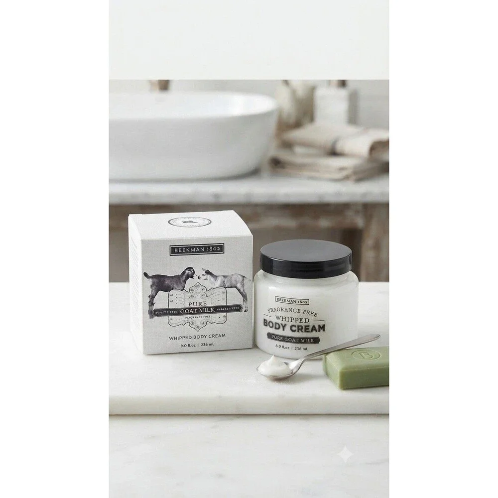 Beekman 1802 Pure Goat Milk Whipped Body Cream - Fragrance Free- 8 oz New Luxury